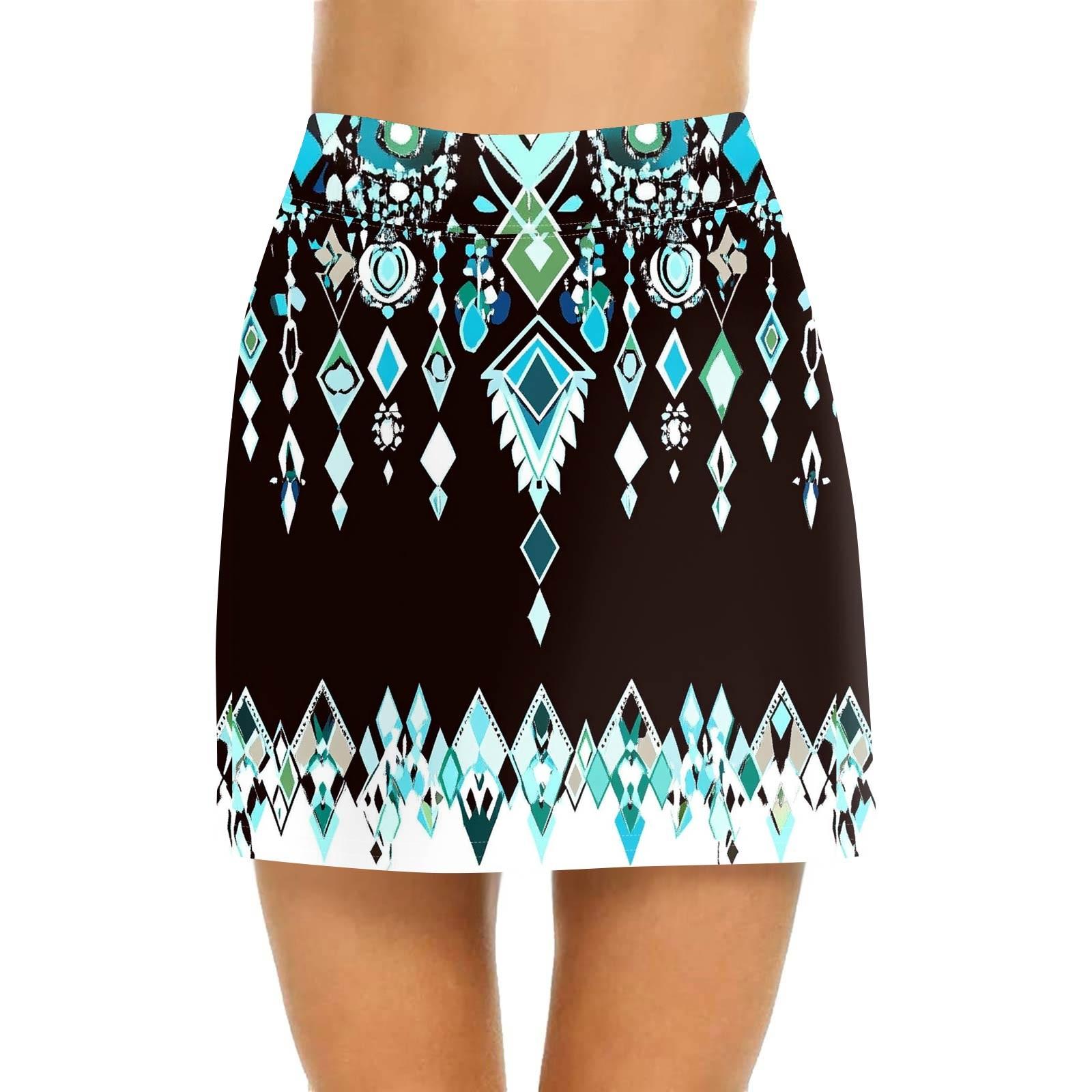 

Женская повседневная юбка с высокой талией и принтом, короткая юбка-полусолнце, спортивная юбка, плиссированная юбка L