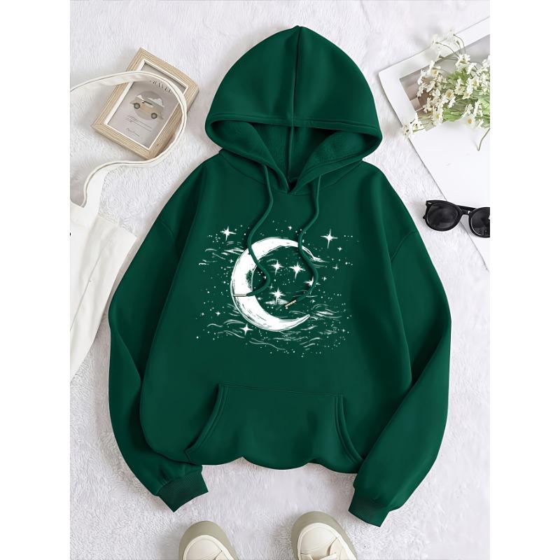 European and American Fashion Casual Sports Hooded Printed Sweatshirt