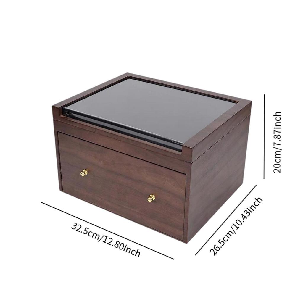 And Practical Wooden Storage Box for Collectible Cards, with Drawer, Case Sports Cards.