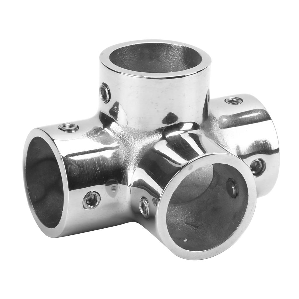1in 4‑Way Handrail Fitting Tee Joint Connector 316 Stainless Steel Accessories for Yachts Fishing Boats