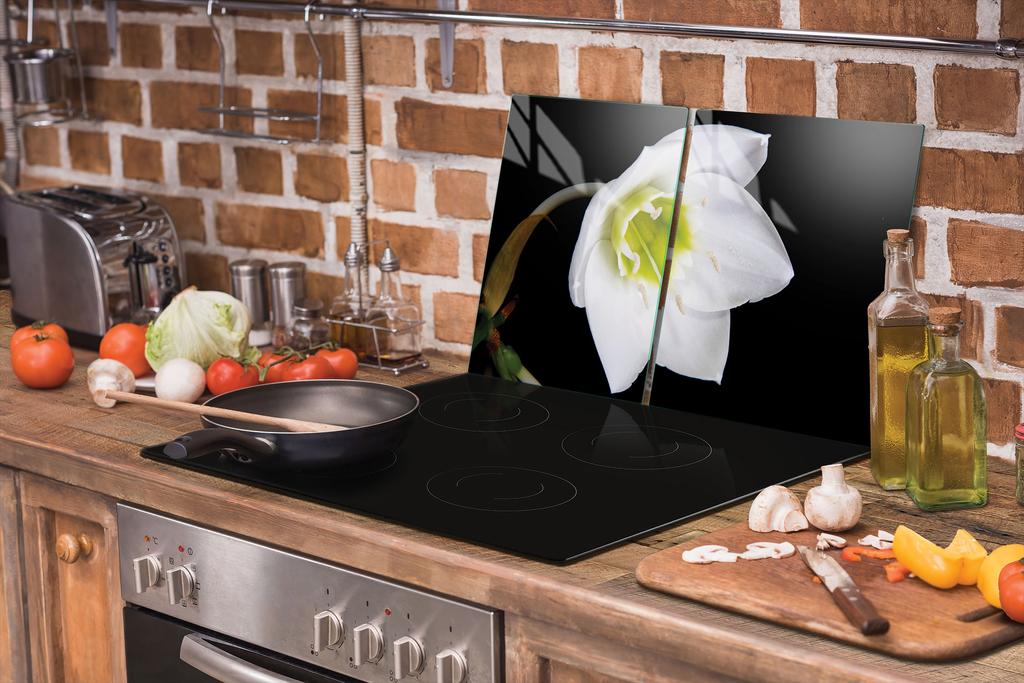 GLAS-KOCHFELD-SCHUTZPLATTE 90x52 ORCHIDEE