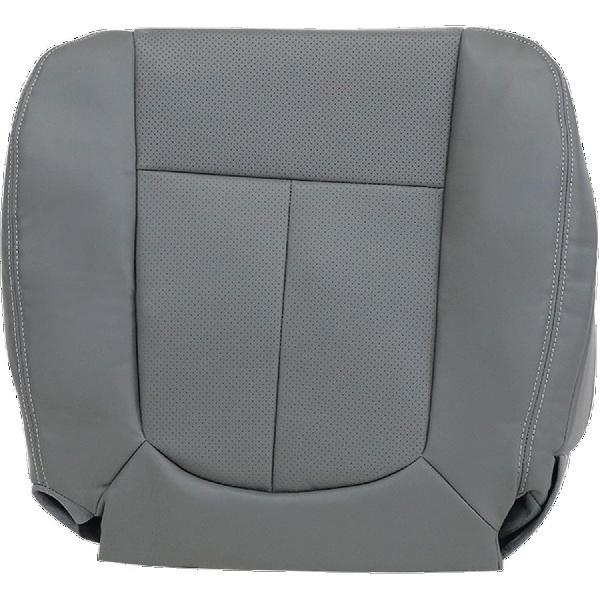 Priprilod Gray Perforated Leather Driver Side Bottom Replacement Seat Cover Compatible with Ford F150 Lariat 2009 2010 2011 2012 2013 2014
