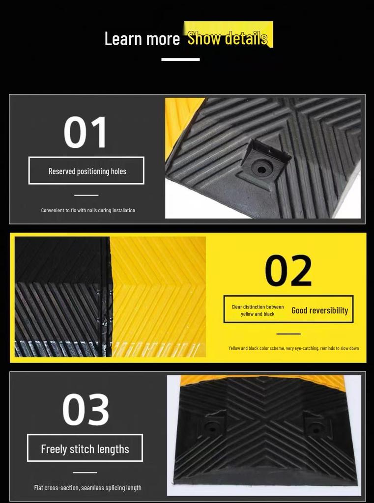 High-Quality Thickened Rubber Speed Bump for Road Safety