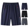 Men Summer Leisure Leisure Shorts Elastic Waistband Zipper Pockets Beach Leisure Shorts One Tone Wide Leg Quick-drying Fitness Leisure Shorts