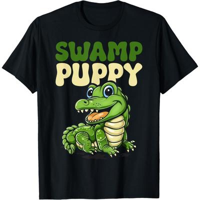 Swamp Puppy Alligator Reptile Gator Lover Funny T-Shirt(1)