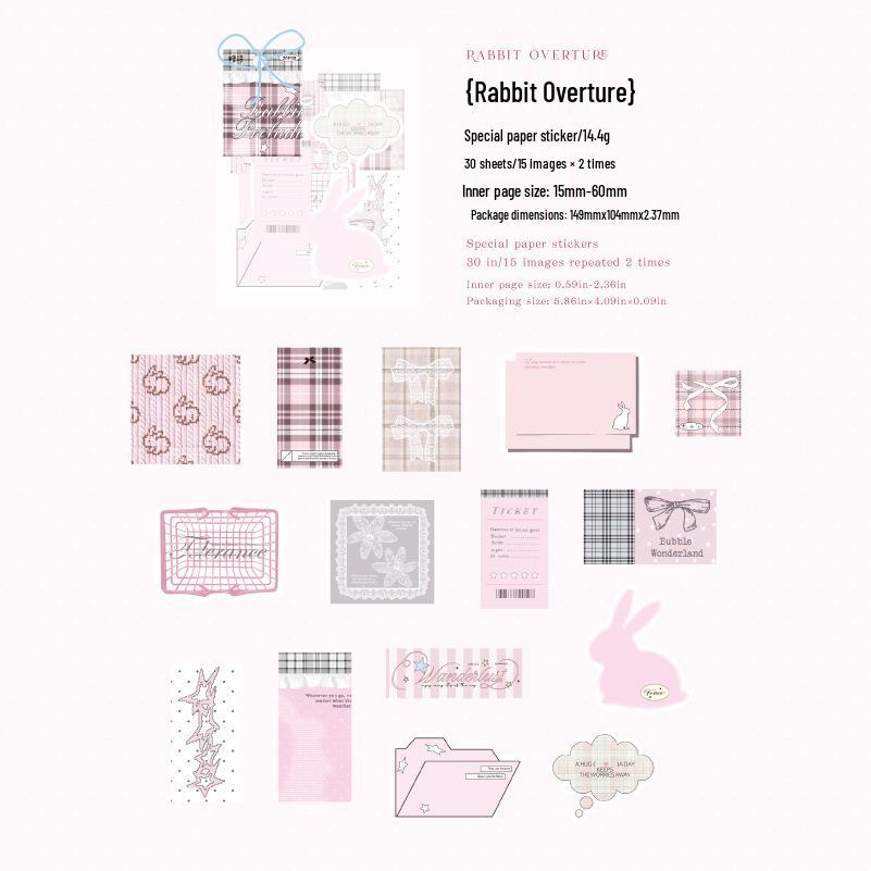 Sugar Poem Sticker Pack: Inorganic Salt Color Series, 30 Multi-Material Sheets for Journaling & Collage