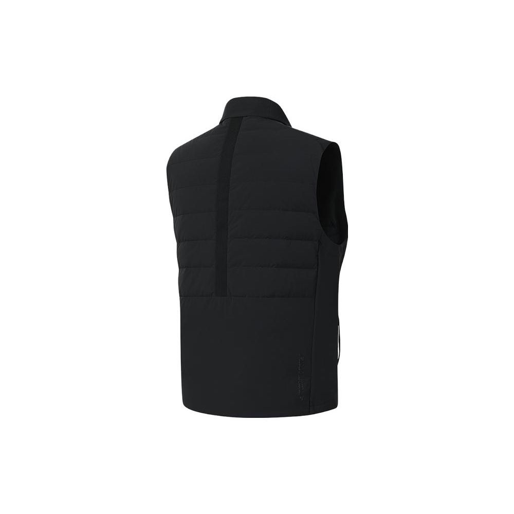 Fila Golf Series Solid Color Stand Collar Golf Down Vest Men Vest Deep-Black A11M345913FBK