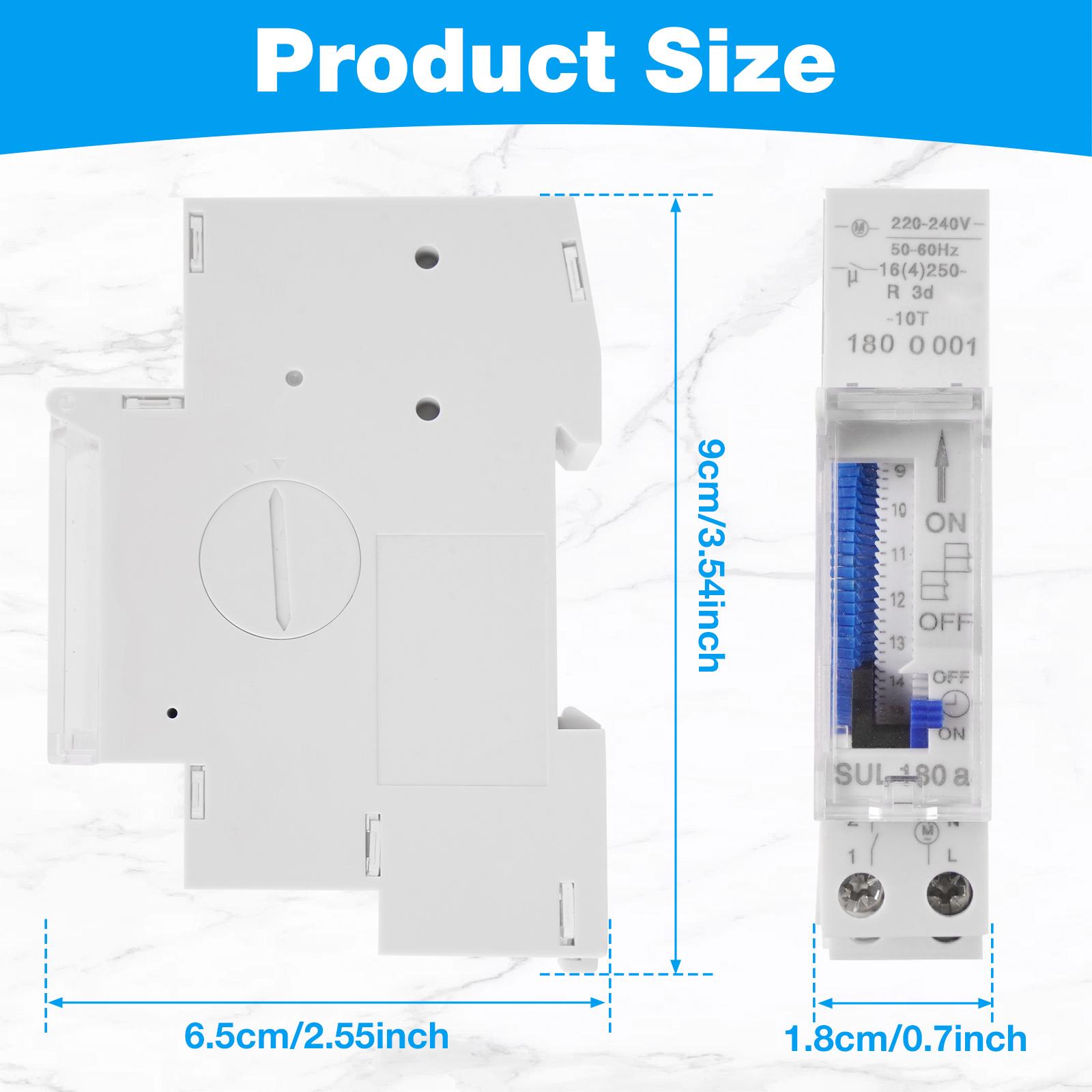 

Mechanical Timer Switch 16A 220V Power Reserve 72 Hours Electromechanical Time Switch for Highway Light Household Appliance SUL180A 16A 220V