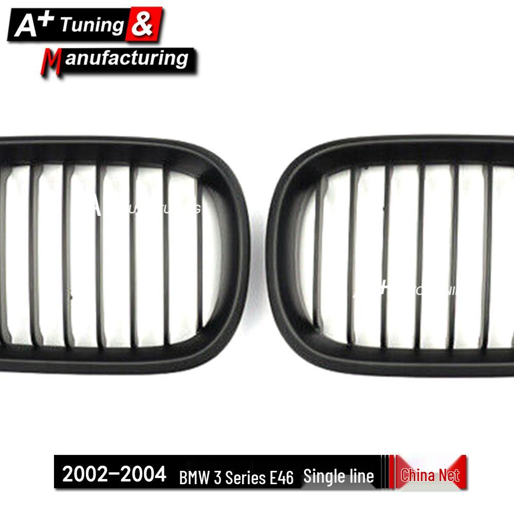 Mattschwarzer Frontgrill für BMW 3er E46 (2002-2004) 4-türig - Einzeilig