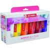 Set Peinture Acrylique - ARTCREATION - 12 Tubes - Bleu - Satiné - 75 ml