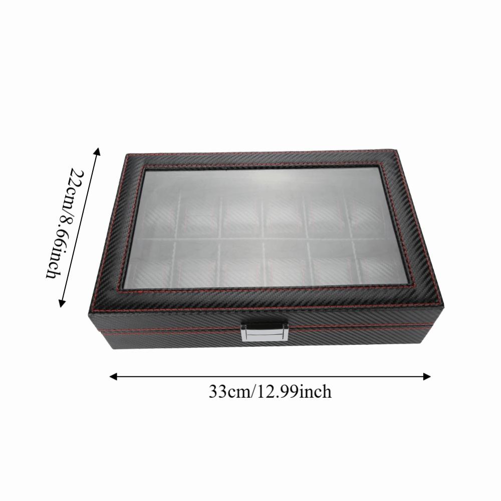 Woven Pattern Watch Storage Case Carbon Fiber Texture Watch Display Box  Watch Collection