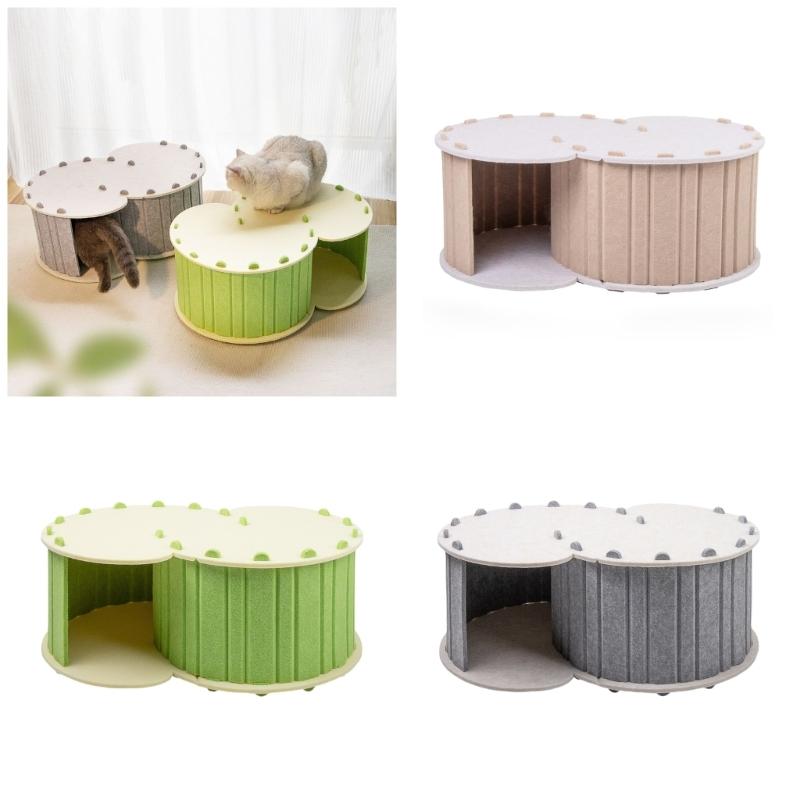Felted Cats House Cats Cave for Small Animal Tunnel Spacious Washable Cats Cave for Indoor Cats Small Dogs Bunnies