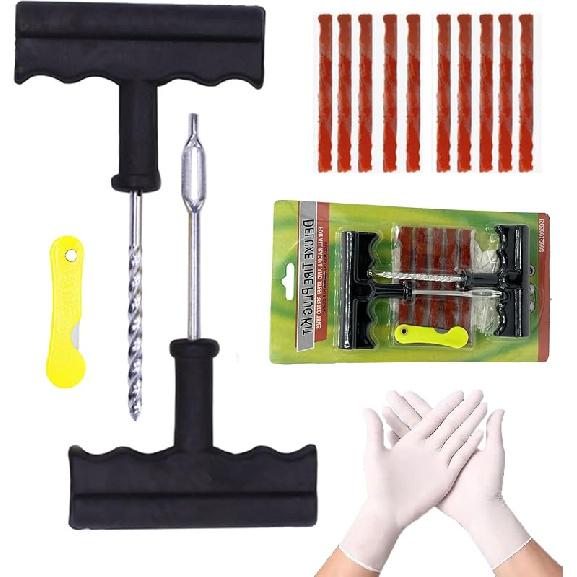 61Pcs Tire Repair Kit, Wheels Quick Seal, Universal Tire Repair Tools For Tire Repair For Car Truck Tractor Trailer Motorcycle 14pcs