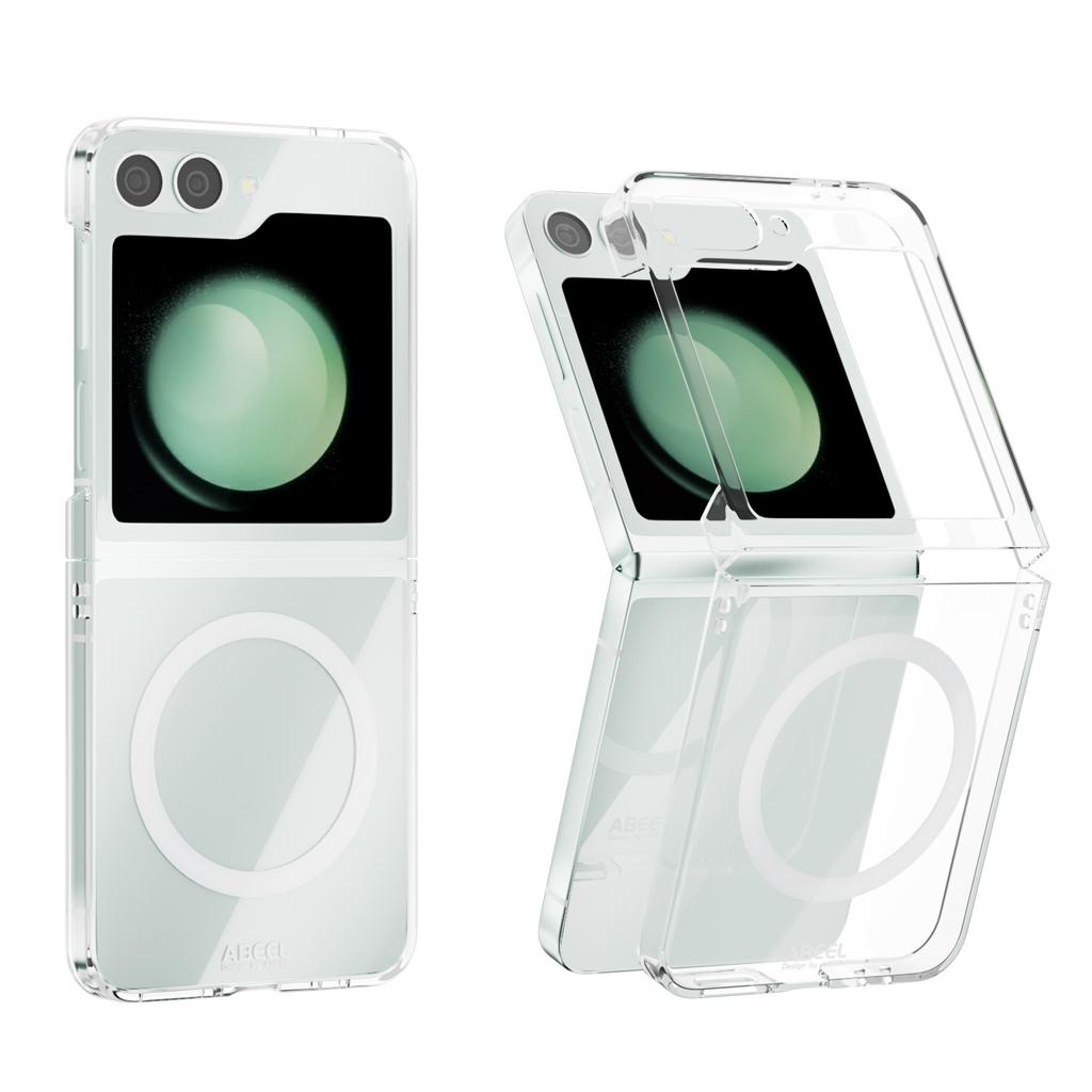 ABEEL For Samsung Galaxy Z Flip5 5G Magnetic Case Clear PC Anti Scratch Phone Cover