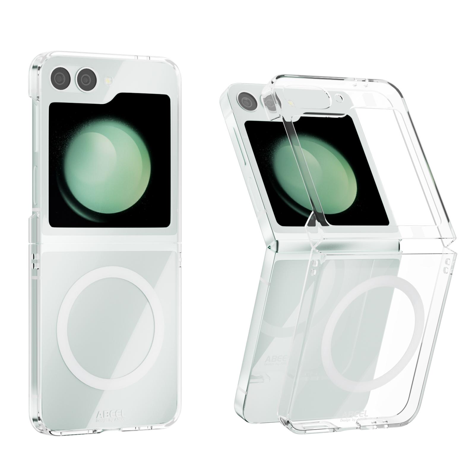 

ABEEL For Samsung Galaxy Z Flip5 5G Magnetic Case Clear PC Anti Scratch Phone Cover A