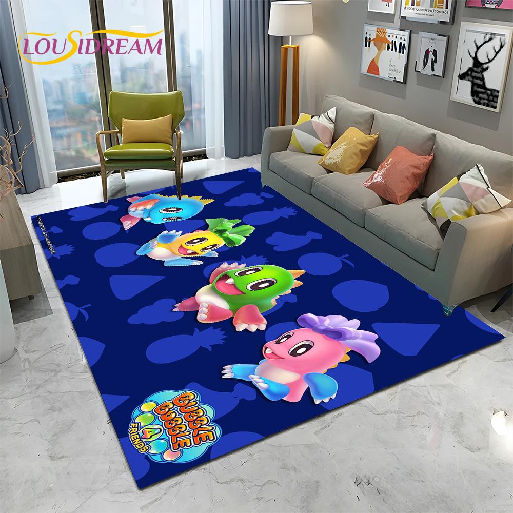Cartoon Bubble Bobble Game Gamer Carpet Rug for Home Living Room Bedroom Sofa Doormat Decor,kid Play Area Rug Non-slip Floor Mat