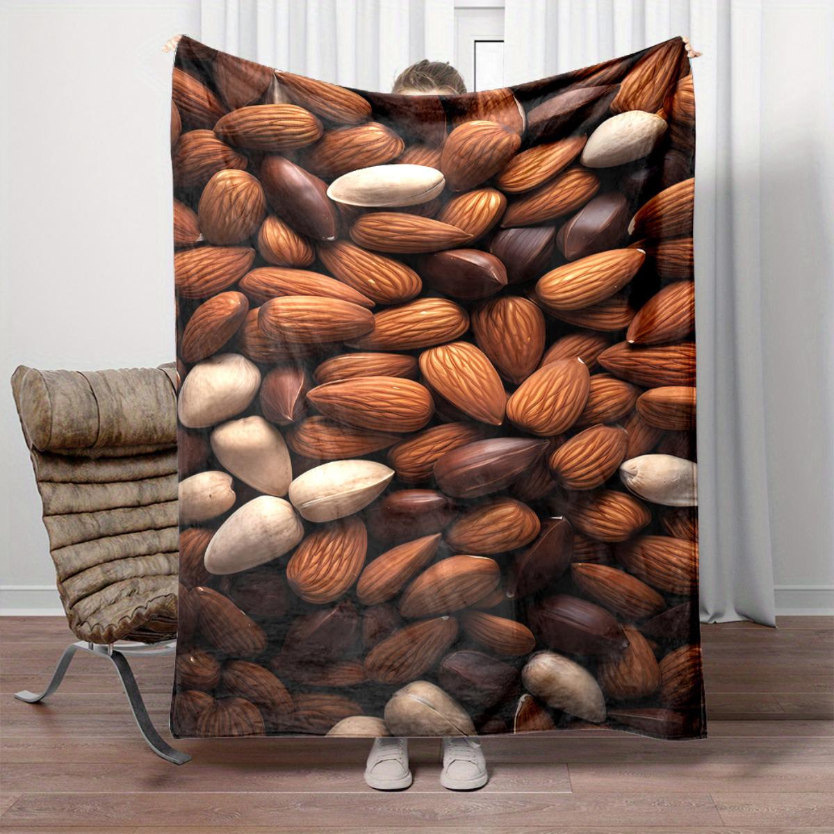 

Comfortable almond pattern flannel blanket warm and soft perfect for sofas offices beds camping and travel Christmas 75x100cm