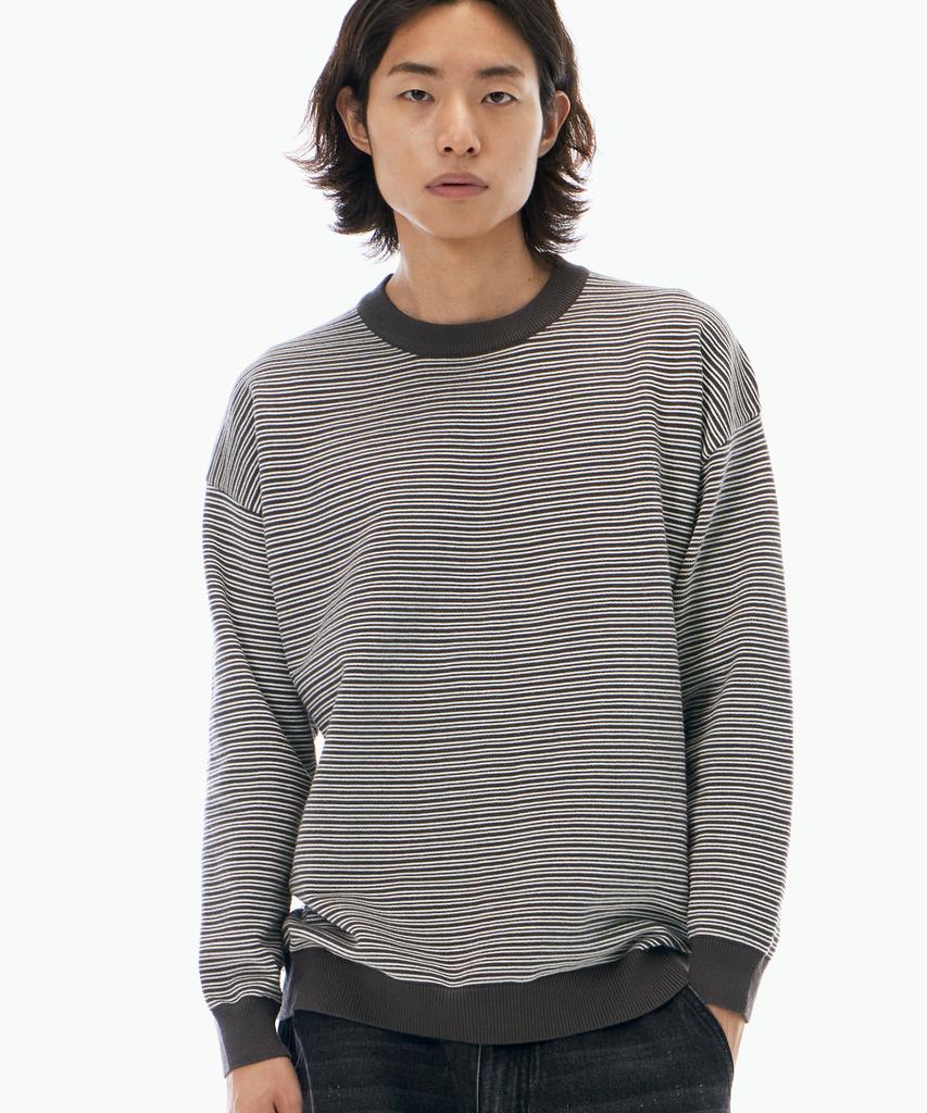 BY.L Ringer Striped Knit Charcoal