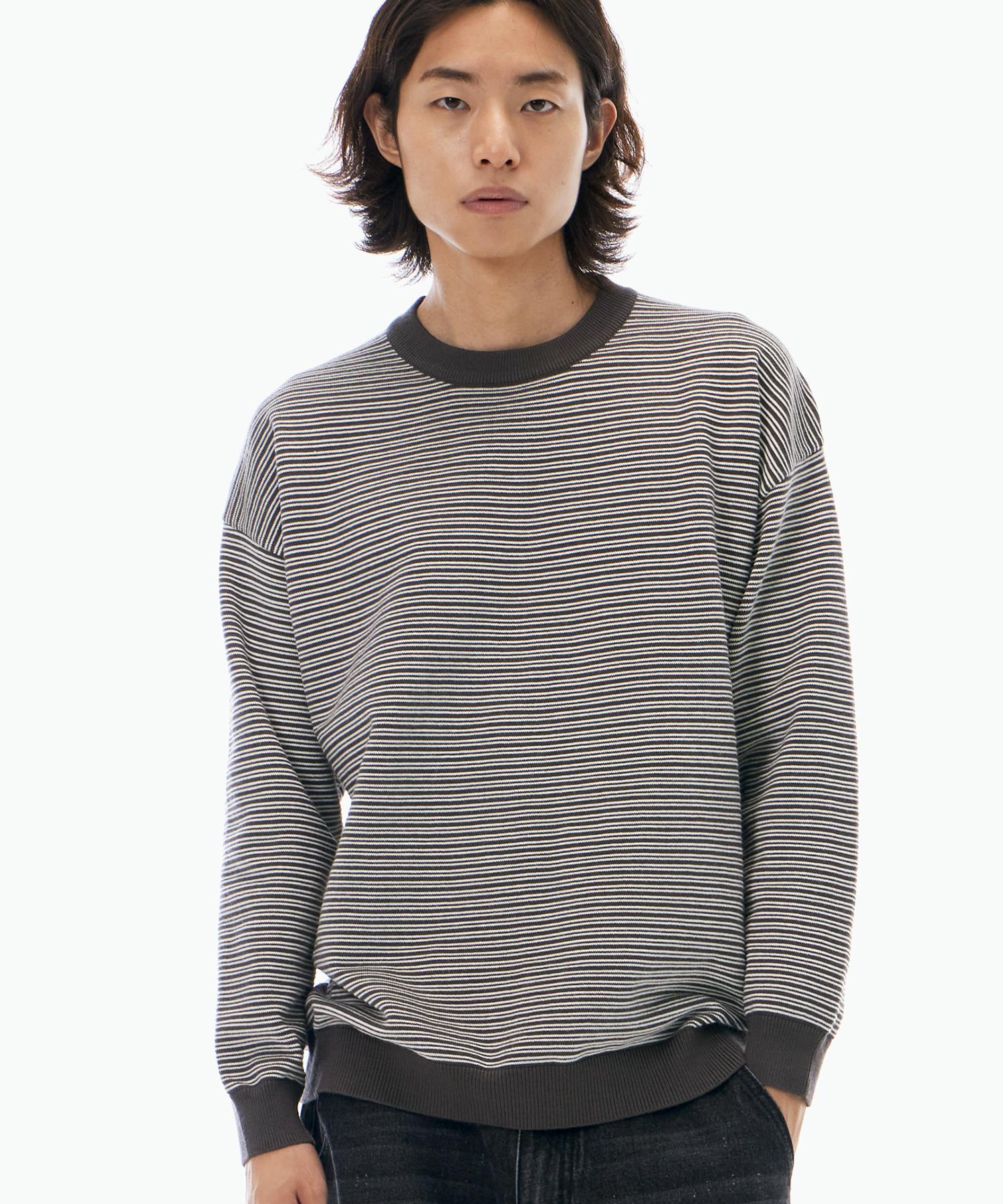 Biel Ringer Striped Knit Charcoal M