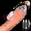Highly Elastic Crystal Condom Reusable Penis Extender Sleeve Delay Ejaculation Penis Enlargement Intimate Goods Sex Toys for Men