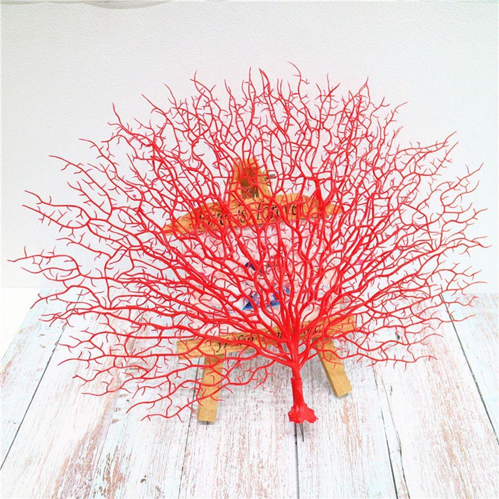 

Sea Plant Artificial Plastic Simulation Sea Tree Peacock Tree Sea Trunk Branch Coral Branch червоний