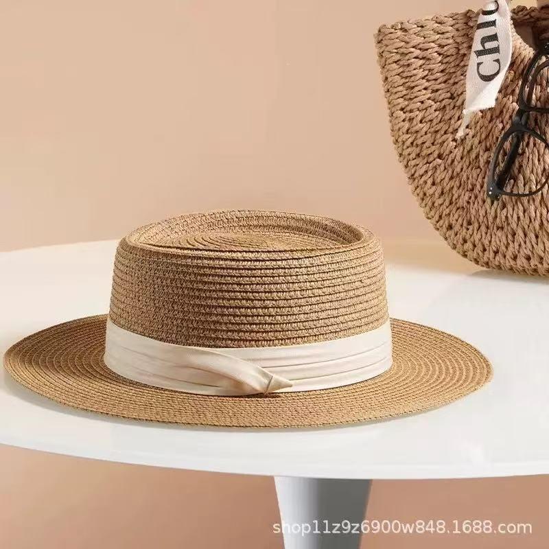 Lace Big-brimmed Straw Hat Bow Hat Women's New Summer Sunscreen Straw Hat Seaside Vacation Sun Hat