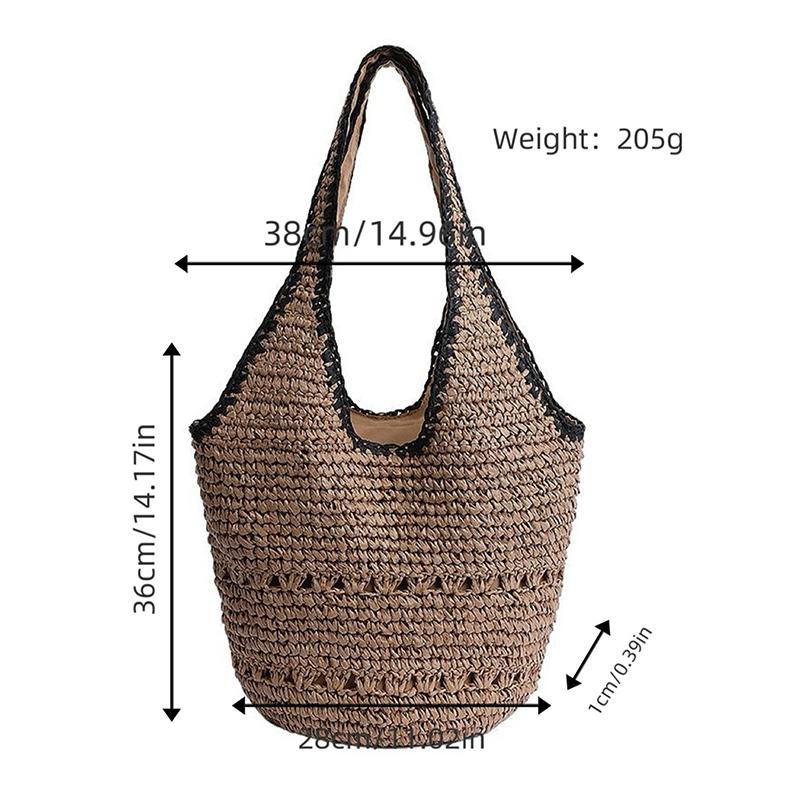 Плетеная сумка-тоут Большая соломенная сумка для женщин Модная плетеная сумка ручной работы в стиле бохо Наплечная сумка Высококачественная сумка для пляжного отдыха на море A2
