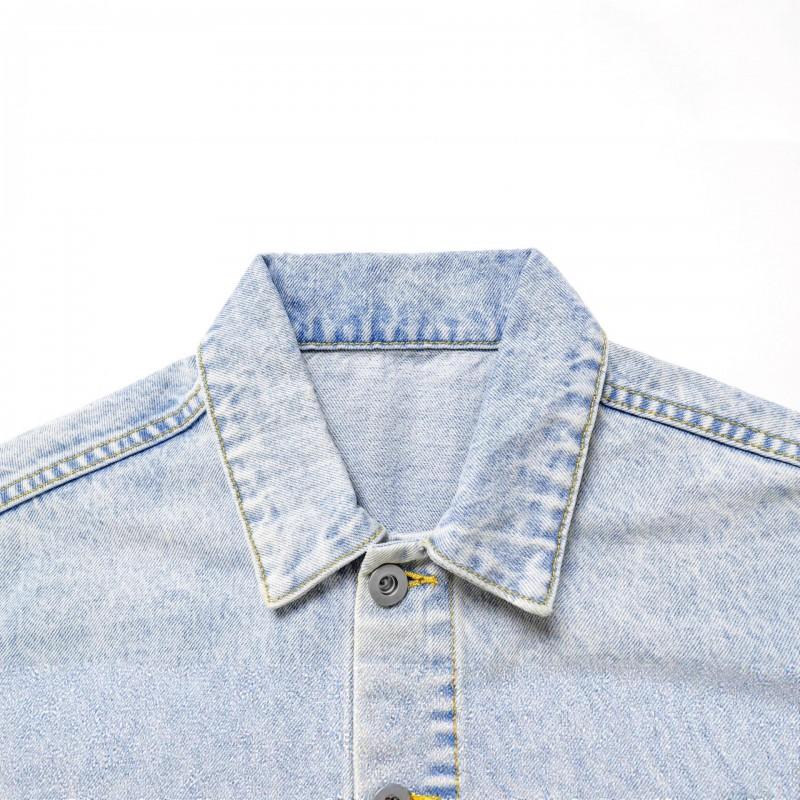 Mens Oversized Relaxed Fit Denim Jacket Streetwear Cotton Blend Washed Casual Outerwear
