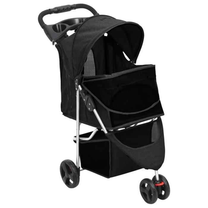 VidaXL Folding Dog Stroller Black 80x46x98 Cm Oxford Fabric 172196