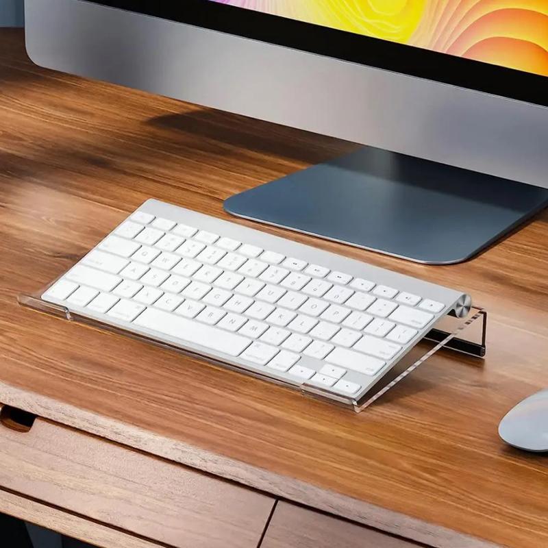 Acrylic Computer Keyboard Stand 78-Keys Keyboard Riser Lift Tray Non-Slip Transparent Desktop Keyboard Holder Office Supplies