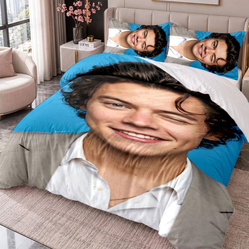 Harry Styles 3Pcs Bedding Set Duvet Cover With Two Pillowcases For Bedroom Home Decoration