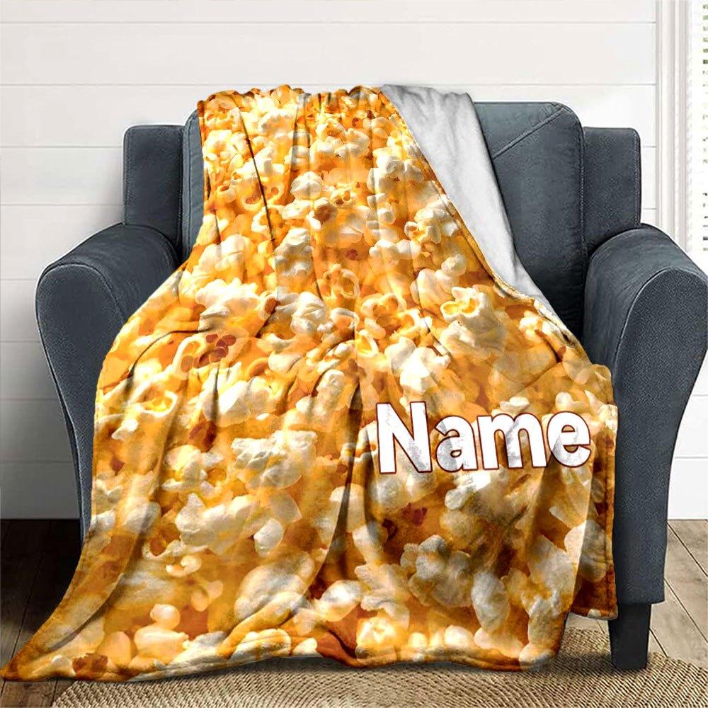 Popcorn Pattern Home Customize Your Name Blankets Soft Cozy Lightweight Blanket Perfect For All Seasons Ideal For Picnics Sofa Office Bed Living Room