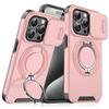 For iPhone 16 Pro Max Case, Magnetic Camera Cover Phonecover With 360° Rotating Ring Holder For For iPhone 16
