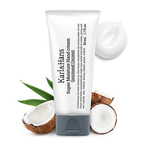 Karl & Hans Super Moisturizing Hand Cream, Mildly Acidic, Moisturizing, Vegan Certified (50ml, Coconut)