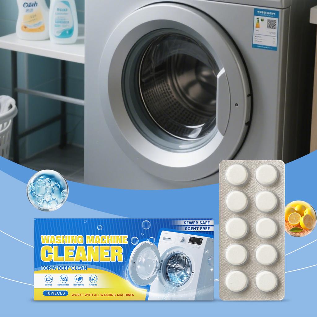 Washing Machine Cleaner Tablets - Gentle Stain And Scale Removal Effervescent Tablets, Specifically For Household Washing Machines