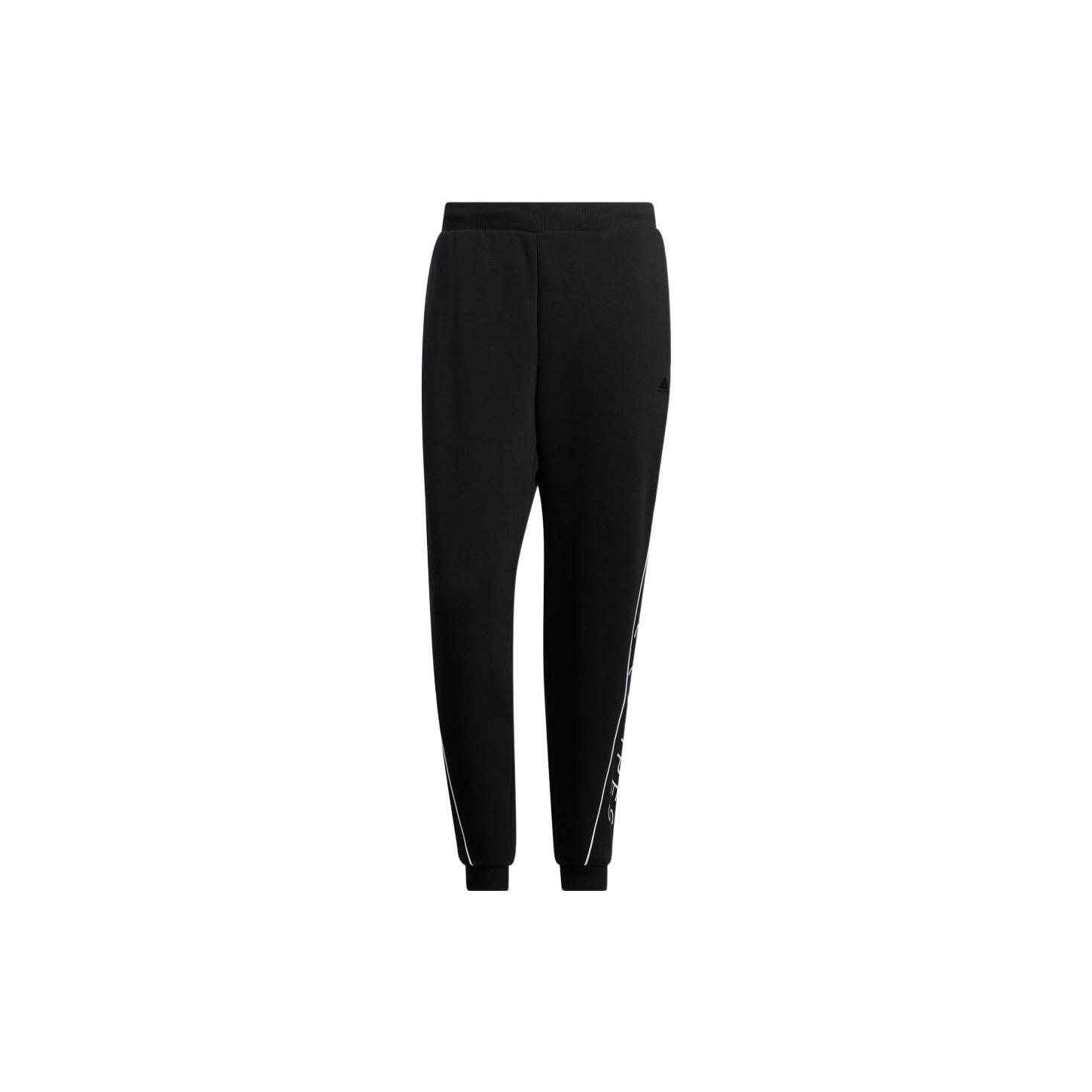 Men s adidas Minimalistic Alphabet Printing Bundle Feet Sports Pants/Trousers/Joggers Black HM2682 XL