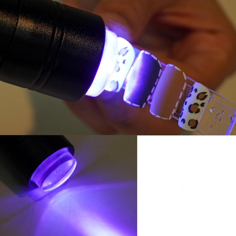 1Pcs Handheld UV Lamp Nail Art Press Light Clear Jelly Silicone Stamper Head With Quick Dry Portable Manicure Lamp+Stamper Tool