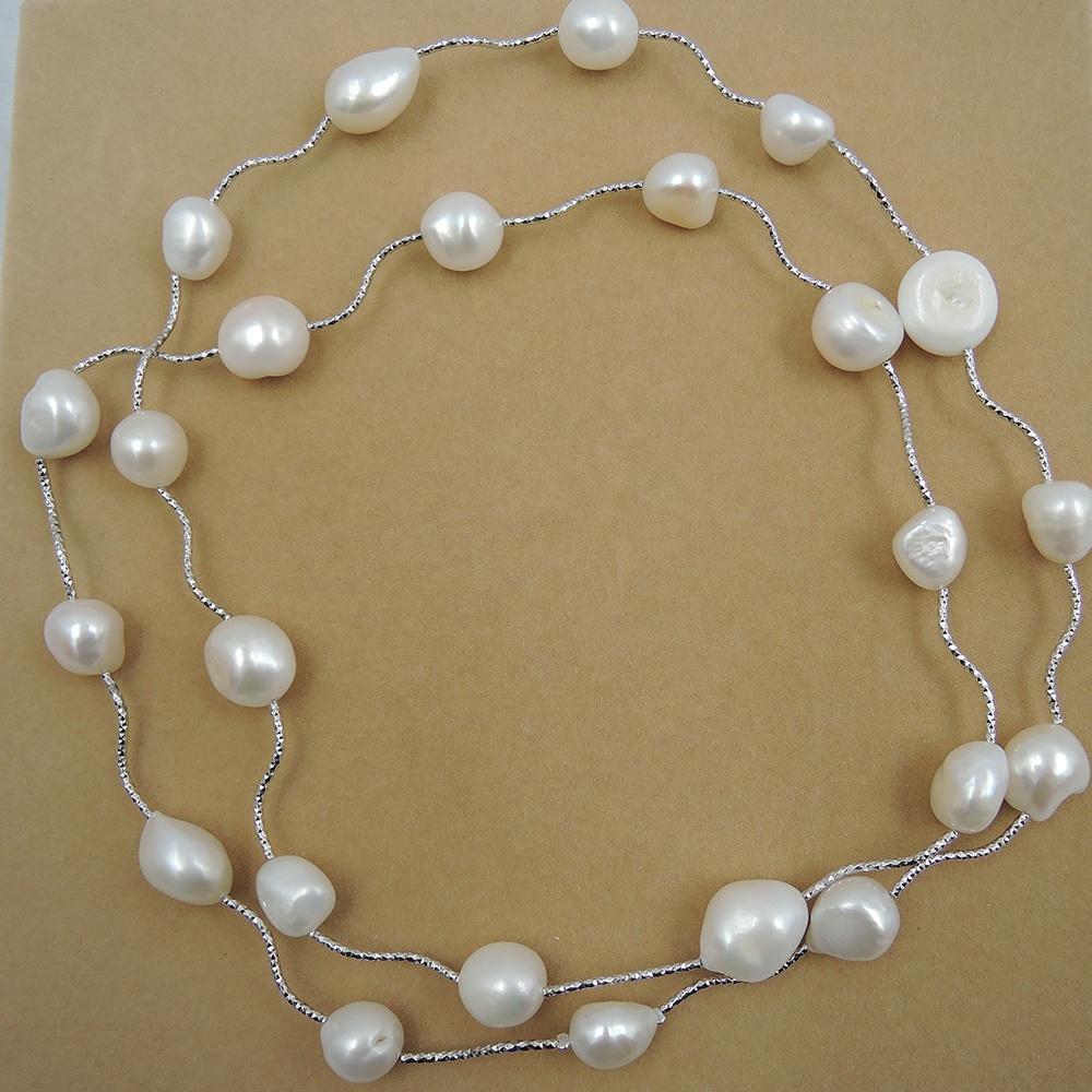 High Quality LONG PEARL NECKLACE ,100% NATURAL FRESHWATER PEARL for Woman, 90 cm ,sweater Necklace
