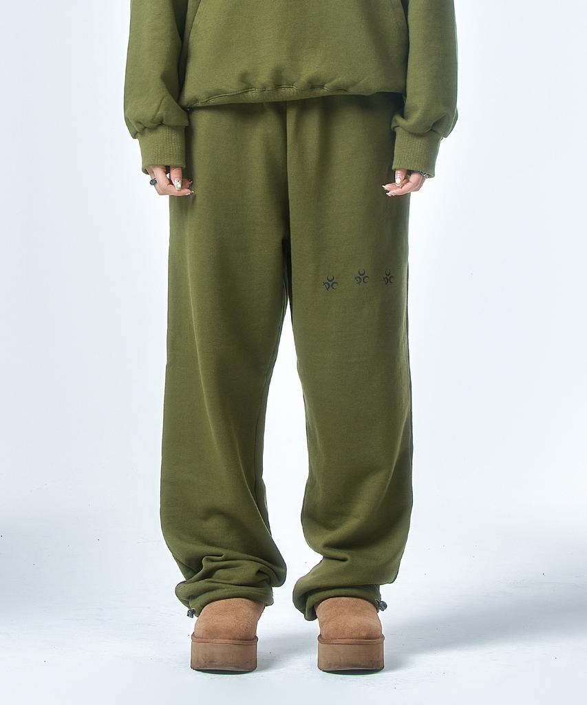 DAUSPICE Logo Sweat Pants Khaki