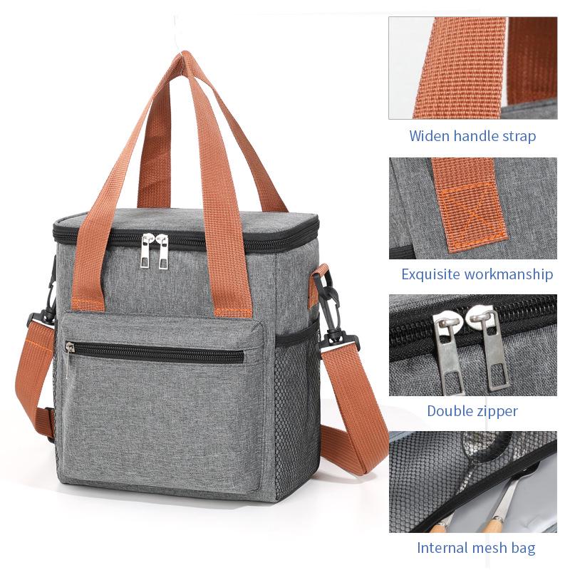 Umhänge-Isolierte Lunchtasche - Kationische Picknick- & Campingtasche mit Kühlakku