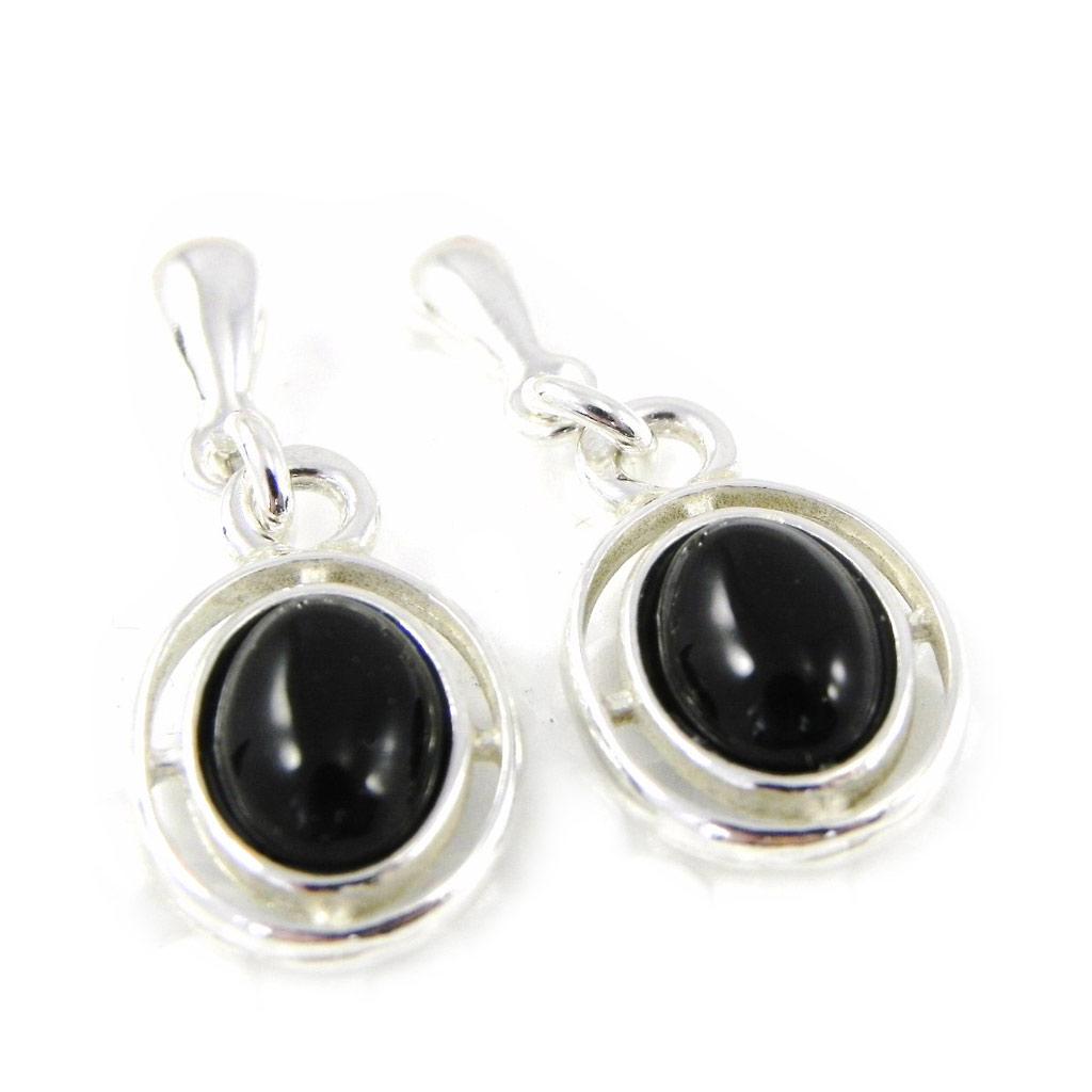 

Les Trésors De Lily [H5569] - Серебряные серьги Jet Black Goddess черное серебро (родированное покрытие) - 23x10 мм