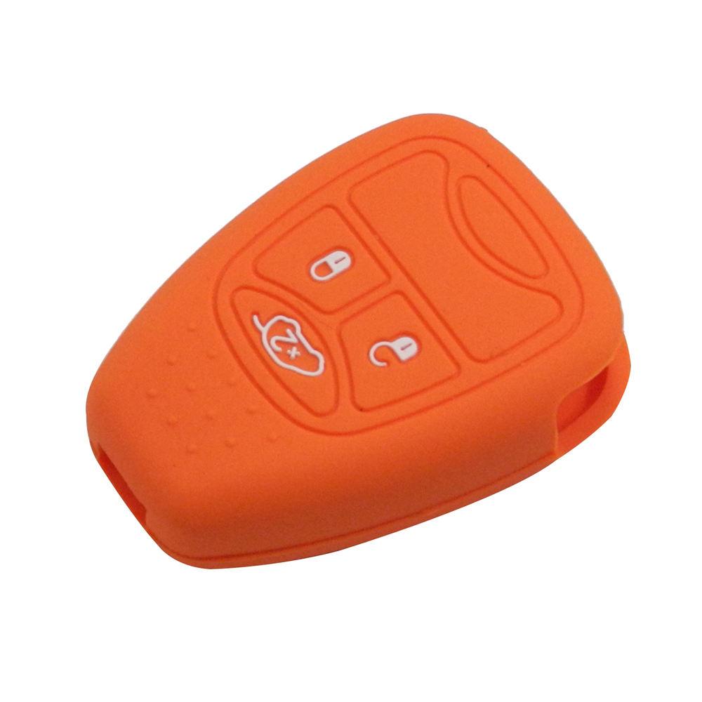 

jingyuqin 3 Кнопки Силіконовий Чохол для Ключа Для Jeep Для Chrysler 200 300 Aspen PT Cruiser Sebring Для Dodge Durango Avenger Charger помаранчевий
