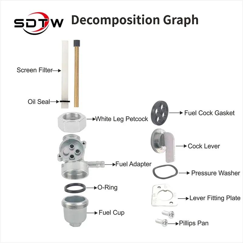 SDTW M18 Fuel Tank Switch Cock Tap Valve Petcock for Honda FourTrax ATC 250 350 ES SX Rebel 250 CMX250 VT1100 VT500 CB750F CB250