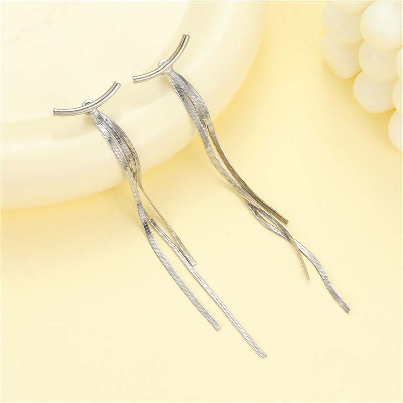 Luxury Long Tassel Dangle Zircon Drop Earrings for Women Gold Color Metal Snake Bone Earrings Christmas Jewelry Party Gifts