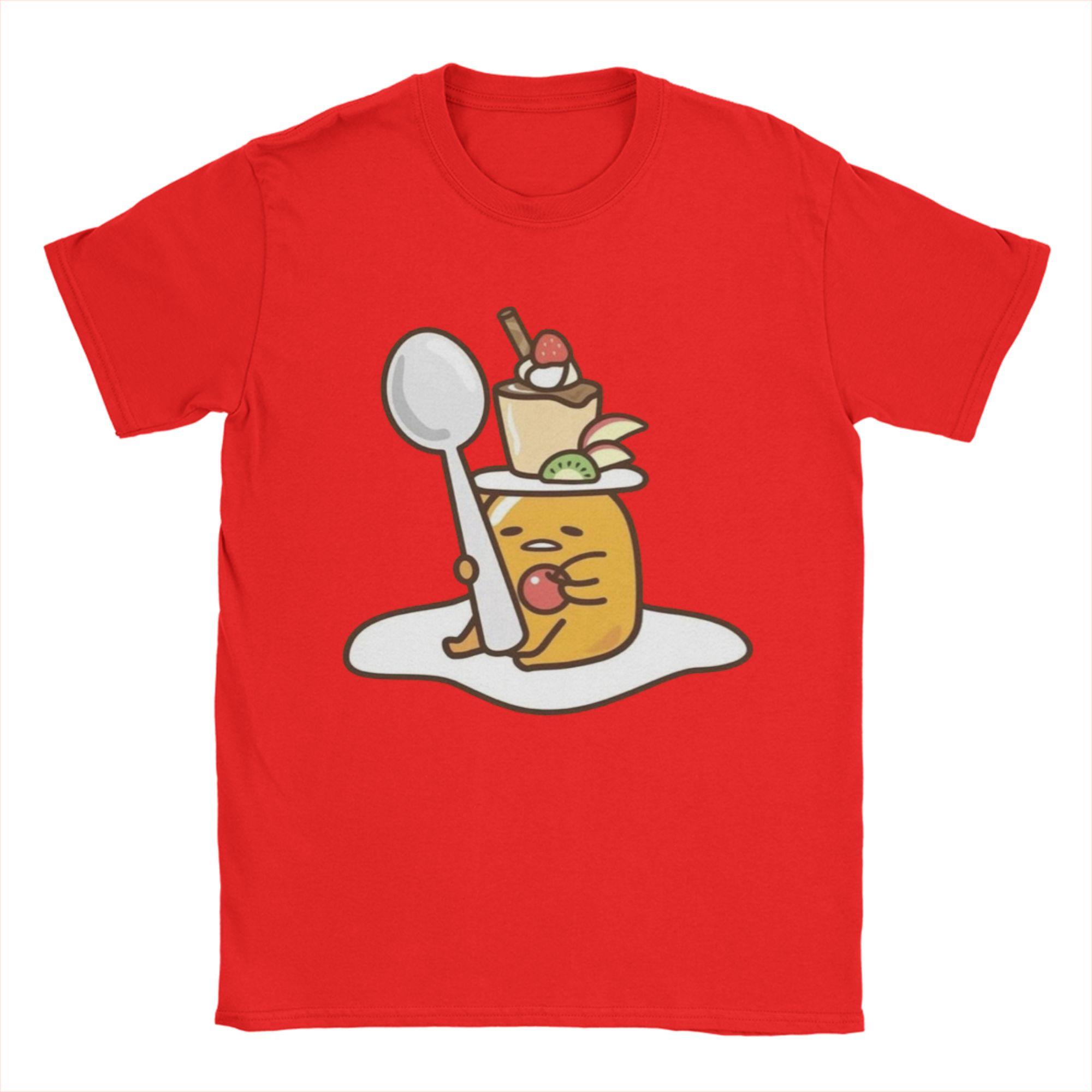 Мужская Женская Футболка Gudetama Ленивое Яйцо Чистый Хлопок Топы Смешная Футболка с Коротким Рукавом Круглый Вырез Футболка Большого Размера S
