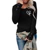 T-shirts For Women Long Sleeve,Round Sleeve Vertical Cross Casual Graphic Shirt