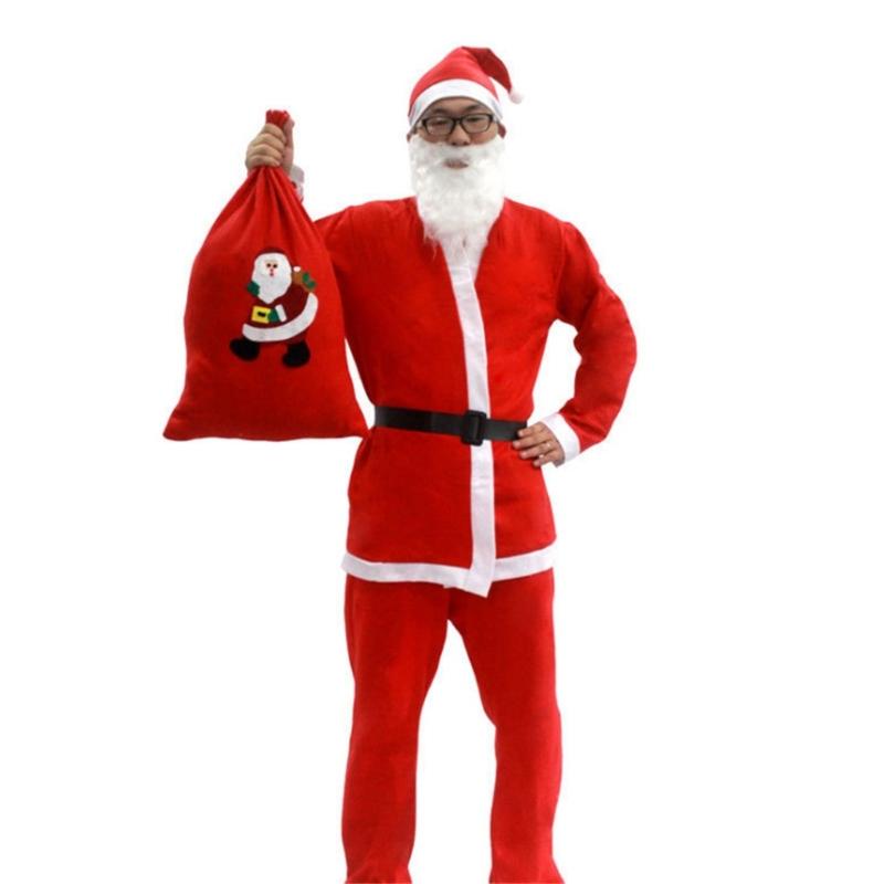 Santa Suit Christmas Santa Clauses Costume for Men Women Adults 3/4/5/6/7 Santa Costume Outfits Funny Santa Bear Hat