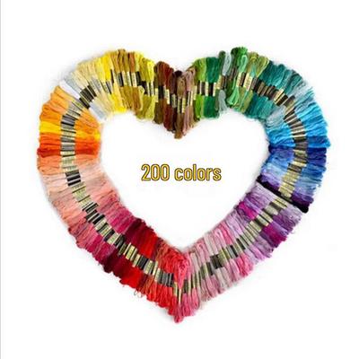 200-kleuren borduurgarenset voor DIY kruissteek - Katoen weefgaren TH005
