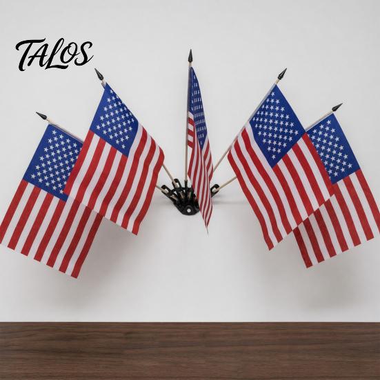 American Flag Stand Set, 5Pcs Celebration Flags with Poles And Fan-Shaped Bases for Wall Balcony Shop Fronts Outdoor Decor Patriotic Celebration