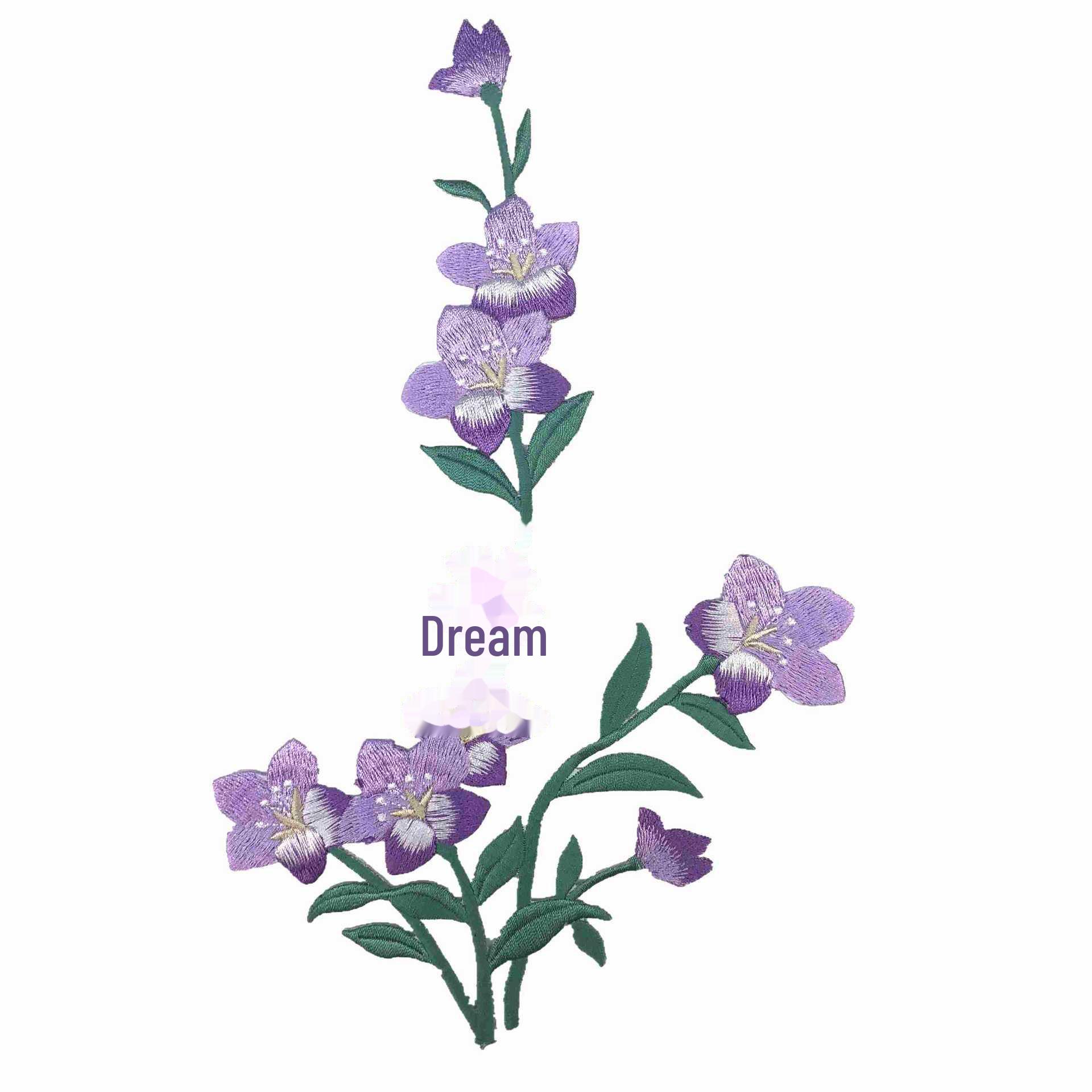 

Винтажная вышитая нашивка с изображением магнолии - аксессуар для вышивки на клеевой основе в этническом стиле фиолетовый